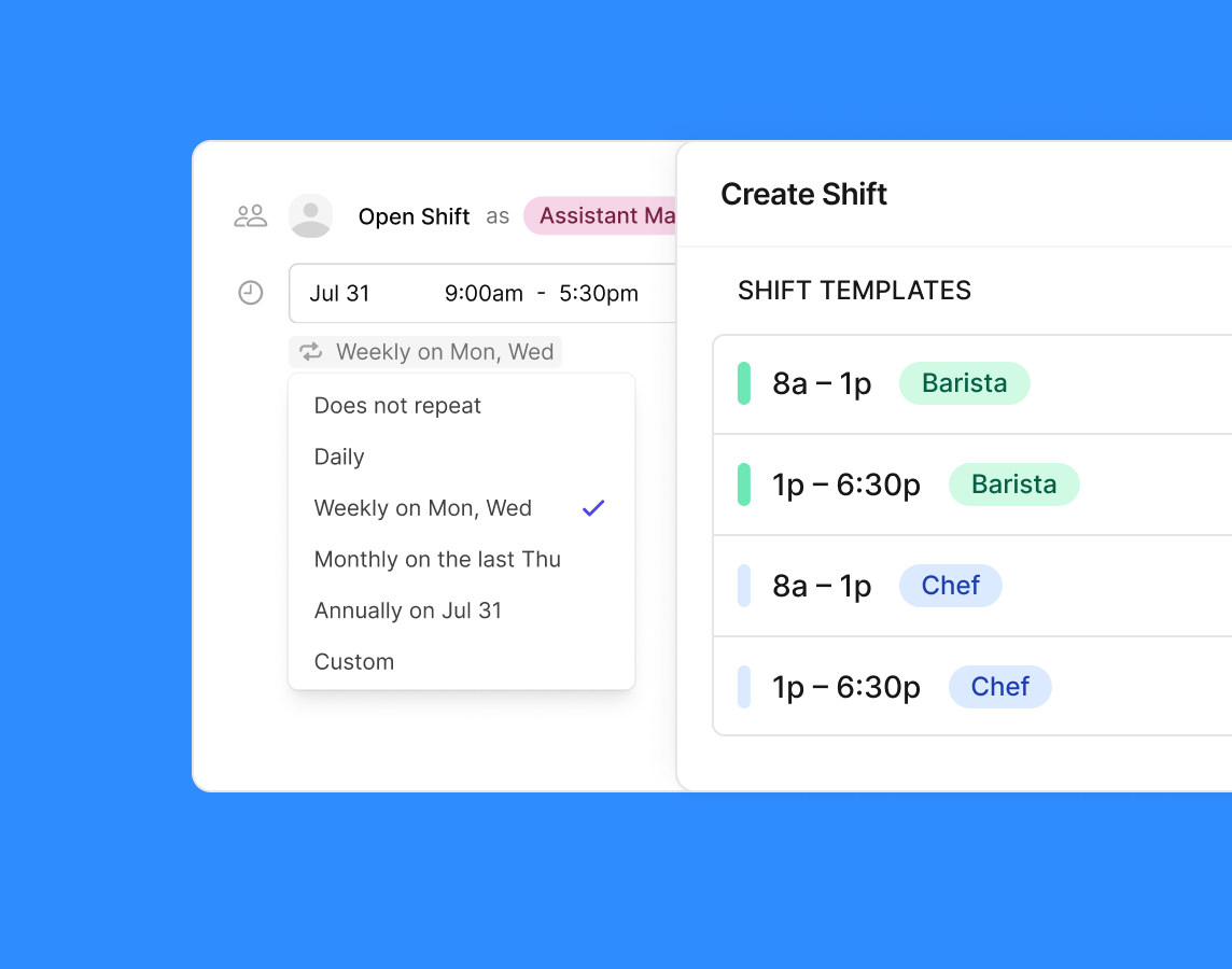 Schedule faster with templates and repeat options